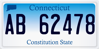 CT license plate AB62478