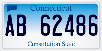 CT license plate AB62486