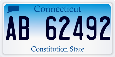 CT license plate AB62492