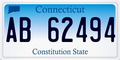 CT license plate AB62494