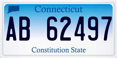 CT license plate AB62497