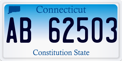 CT license plate AB62503