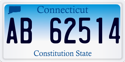 CT license plate AB62514