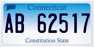 CT license plate AB62517