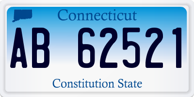 CT license plate AB62521