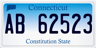 CT license plate AB62523