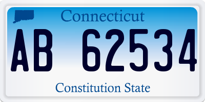 CT license plate AB62534