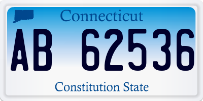 CT license plate AB62536