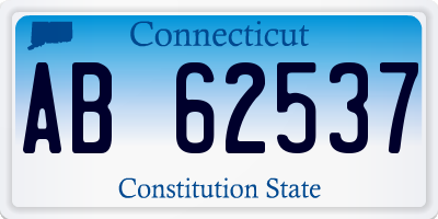 CT license plate AB62537