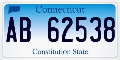 CT license plate AB62538