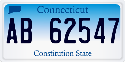 CT license plate AB62547