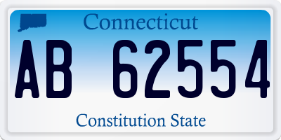 CT license plate AB62554