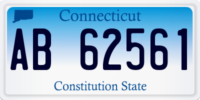 CT license plate AB62561