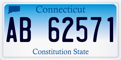 CT license plate AB62571