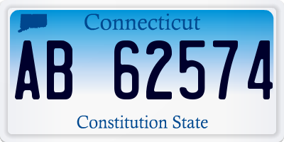 CT license plate AB62574