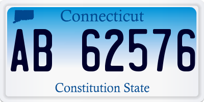 CT license plate AB62576