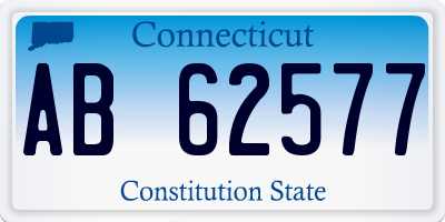 CT license plate AB62577