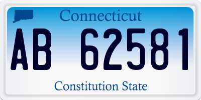 CT license plate AB62581