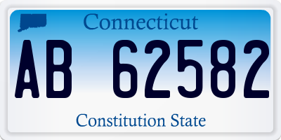 CT license plate AB62582