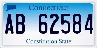 CT license plate AB62584