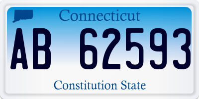 CT license plate AB62593