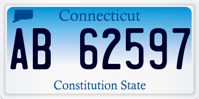 CT license plate AB62597