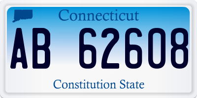 CT license plate AB62608