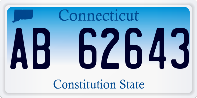 CT license plate AB62643