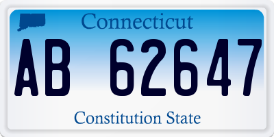 CT license plate AB62647