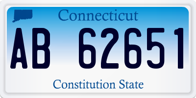 CT license plate AB62651