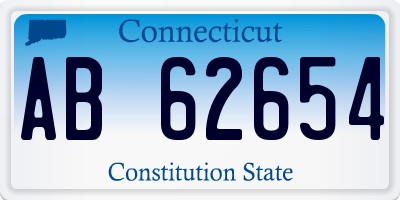 CT license plate AB62654