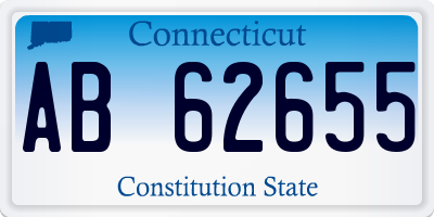 CT license plate AB62655