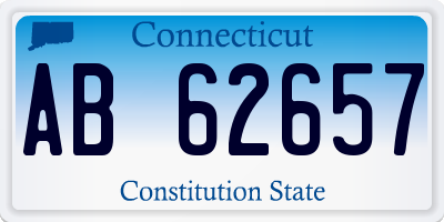 CT license plate AB62657