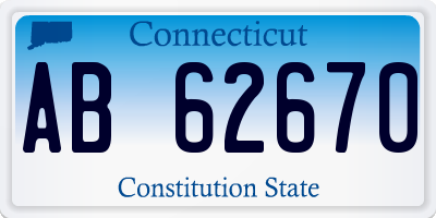 CT license plate AB62670