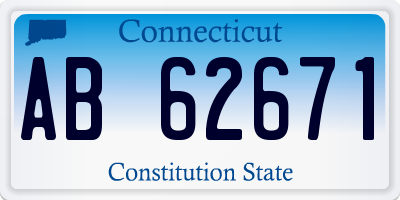 CT license plate AB62671