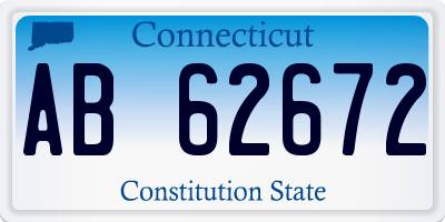 CT license plate AB62672