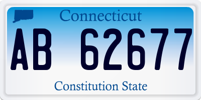 CT license plate AB62677