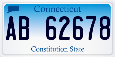 CT license plate AB62678