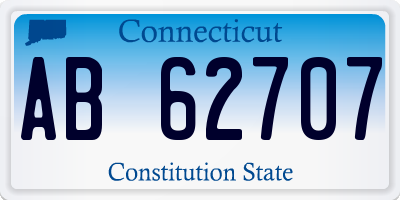 CT license plate AB62707