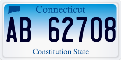 CT license plate AB62708