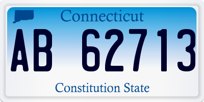 CT license plate AB62713