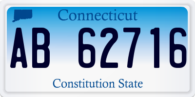 CT license plate AB62716