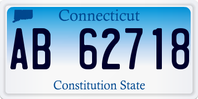 CT license plate AB62718