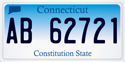 CT license plate AB62721