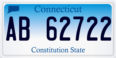 CT license plate AB62722