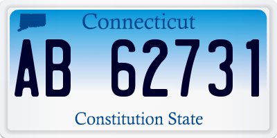 CT license plate AB62731