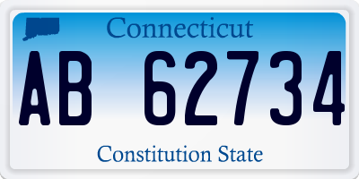 CT license plate AB62734