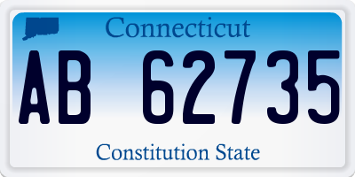 CT license plate AB62735