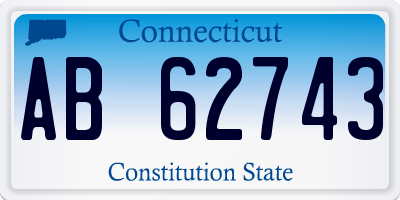 CT license plate AB62743