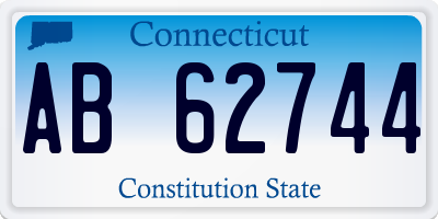 CT license plate AB62744